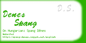 denes spang business card
